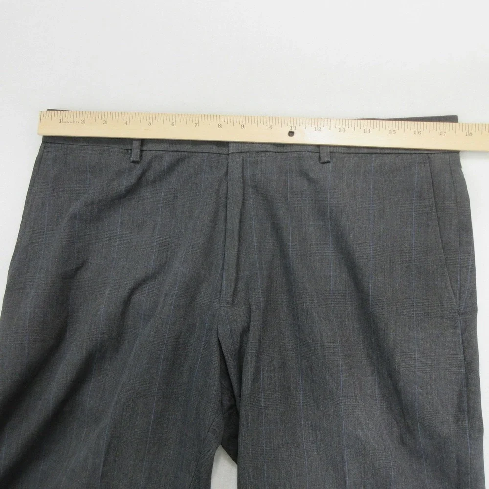 Banana Republic Men's Dress Pants 34x29 Classic Fit Gray Striped Cotton